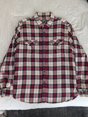 Howe Red and White Plaid Button-Down Shirt